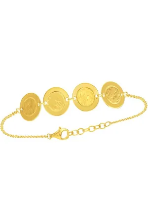 CELESTA Armband 925 Silber mit strukturierten Plättchen vergoldet