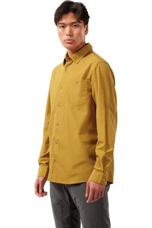 Craghoppers Langarmshirt - Kiwi Ridge LS Shirt Herren Hemd UV Outdoorhemd, gelb - Verkäufer: hive outdoor