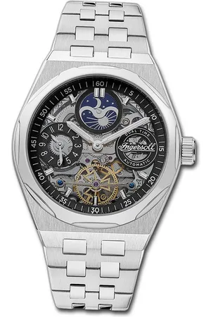 INGERSOLL 1892 Quarzuhr Herrenuhr Edelstahl silber, (Analoguhr), Herrenuhr Edelstahlarmband silber, rundes Gehäuse, groß (ca. 43mm) - Verkäufer: Fit4Style Silberschmuck - IMPPAC