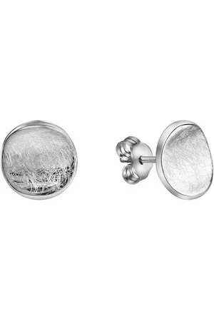 CELESTA Paar Ohrstecker Silber 925 rhodiniert mit eismatter Oberfläche