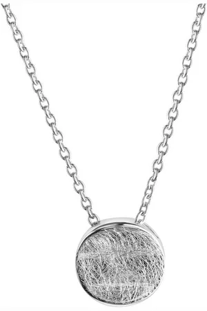 CELESTA Kette mit Anhänger Silber 925 rhodiniert 42+3cm lang mit eismatter Oberfläche