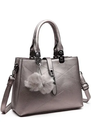 MISS LULÙ Umhängetasche Schultertasche im Leder-Look mit mehreren Fächern und Pom-Pom-Anhänger - Verkäufer: Halterner Technologie GmbH