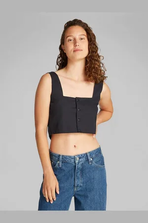 Calvin Klein Crop-Top SOFT LINEN TOP mit Trägern