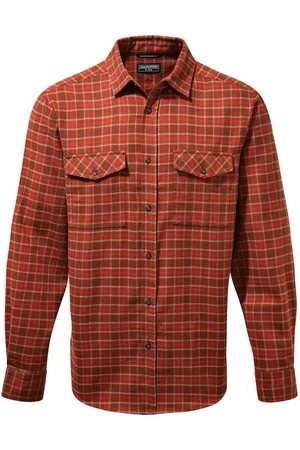 Craghoppers Langarmshirt - Herren Kiwi Chk LS Shirt Cargo Hemd, rot - Verkäufer: hive outdoor