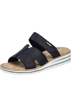 Rieker Pantolette Sommerschuh, Keilabsatz, Hausschuh, Schlappen mit softer Innensohle