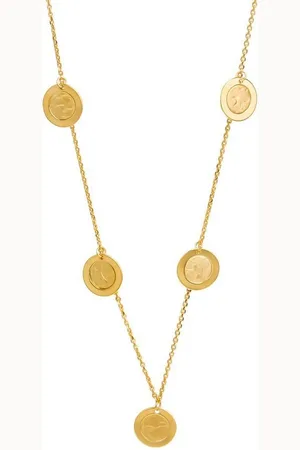 CELESTA Kette mit Anhänger 925 Silber vergoldet Coin
