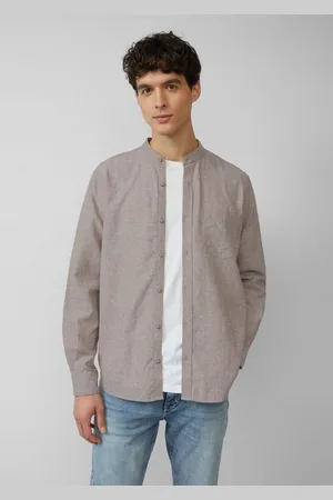 QS by s.Oliver Langarmhemd Regular Fit: Hemd aus Leinenmix mit Stehkragen - Verkäufer: