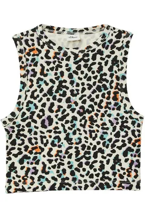 QS by s.Oliver Ripptanktop aus Rippware und mit grafischem Muster