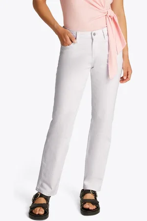Tommy Hilfiger Straight-Jeans CLASSIC STRAIGHT RW ECRU mit Logo-Badge, in Knöchellänge