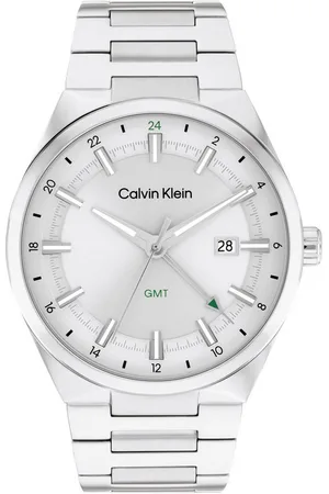Calvin Klein Quarzuhr DISTINGUISH GMT 25200489, Armbanduhr, Herrenuhr, Edelstahlarmband, analog, Tag, 2. Zeitzone