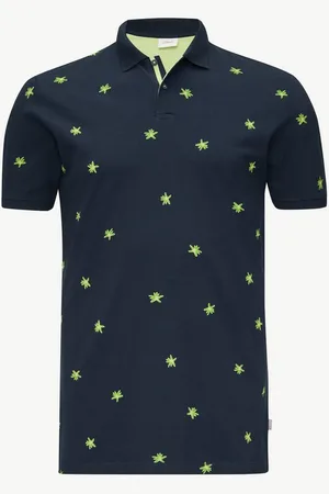 QS by s.Oliver Kurzarmshirt Poloshirt mit All-over-Print Kontrast-Details - Verkäufer: