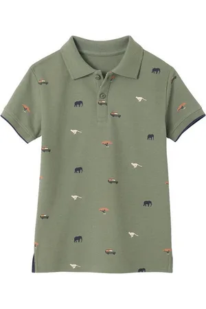 Vertbaudet Poloshirt Jungen Poloshirt mit Allover-Print - Verkäufer: