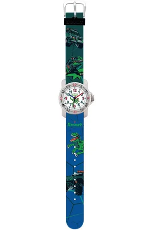 Scout Quarzuhr Action Boys 280376043, Armbanduhr, Kinderuhr, Lernuhr, Geschenkidee, Schulanfang, Jungen,Dino