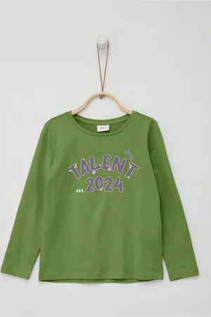 QS by s.Oliver Langarmshirt Langarmshirt mit Frontprint Glitzer - Verkäufer: