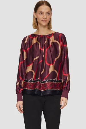 QS by s.Oliver Langarmshirt Shirt im Fabricmix mit Raff-Details Raffung - Verkäufer: s.Oliver