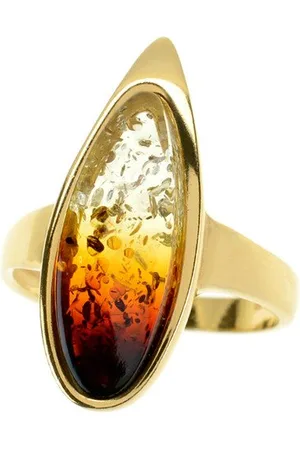 Cavill Silberring Polnischer Bernstein Tropfen Vergoldeter Silberring, 1,8ct (1-tlg) - Verkäufer: Juwelo Deutschland GmbH