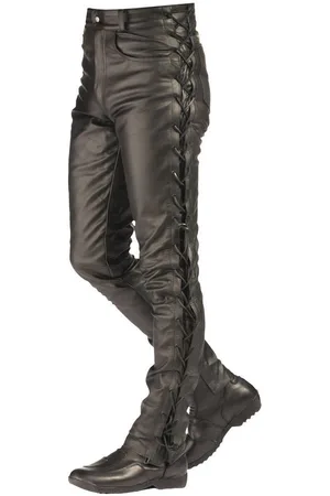 ROLEFF Motorradhose RO3 Lederjeans– Klassische schwarze Lederhose mit seitlicher Schnürung - Verkäufer: roemer-systems