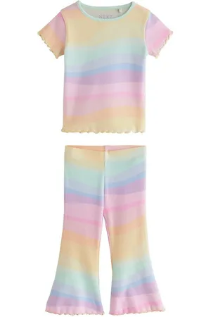 Next Shirt & Leggings Geripptes Kurzarm-T-Shirt und Leggings mit Schlag (2-tlg) - Verkäufer: Germany GmbH