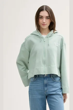 TOM TAILOR Sweatjacke Oversize Hoodie Sweatjacke mit Print - Verkäufer: TOM TAILOR