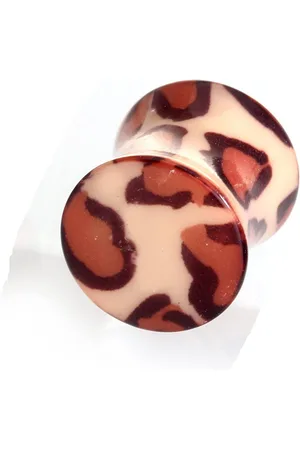 Karisma Plug Ohr Flesh Plug Tunnel Piercing Acryl Leopard Braun T6346, Größe - 3.0 Millimeter - Verkäufer: Schmuck