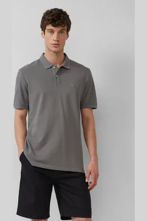 QS by s.Oliver Kurzarmshirt Poloshirt mit kleinem Labelpatch und Flammgarnstruktur Logo - Verkäufer: