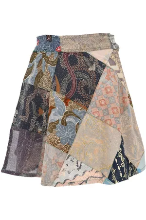 GURU-SHOP Minirock Weit schwingender Patchwork Wickelrock,.. alternative Bekleidung - Verkäufer: