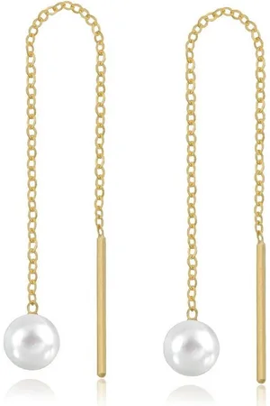 Firetti Perlenohrringe Schmuck Geschenk Gold 333 Ohrschmuck Durchzieher Perle Kettenglieder, mit Süßwasserzuchtperle