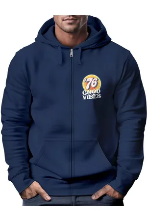 Neverless Sweatjacke Zip-Hoodie Herren Retro Sweatjacke mit Kapuze Good Vibes Logo Motiv - Verkäufer: Akowi