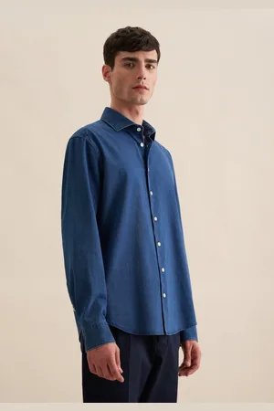 Seidensticker Jeanshemd Regular Kentkragen Denim