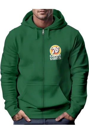 Neverless Sweatjacke Zip-Hoodie Herren Retro Sweatjacke mit Kapuze Good Vibes Logo Motiv - Verkäufer: Akowi