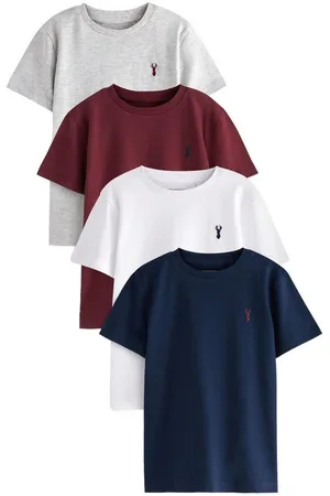 Next T-Shirt 4er-Pack Kurzarm-T-Shirts mit Hirsch-Stickerei (4-tlg) - Verkäufer: Germany GmbH