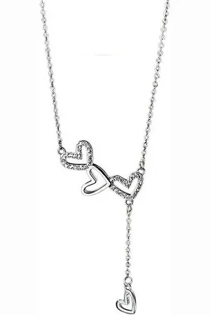 Karma Kette mit Anhänger Herzen Silber 925 Kette Damenkette Länge verstellbar Silberhalskette (Herzhalskette Silberkette in Schmuckbox, Damenhalskette modern Geschenk für Sie), Damenschmuck Silberschmuck Herzkette Damen - Verkäufer: Sanixa