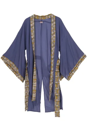 GURU-SHOP Kimono Leichter Kimono mit Bordüre, Boho Kaftan mit.., alternative Bekleidung - Verkäufer: