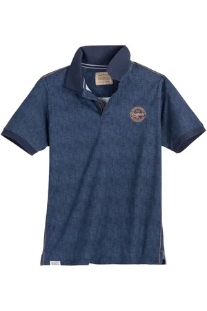 Redfield Poloshirt Poloshirt XXL Denim-Alloverprint denimblau - Verkäufer: bigtex