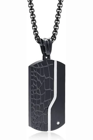 Karma Kette mit Anhänger Dog Tag für Herren Edelstahl Schwarz Silber Schmuck 60cm Kette (Hundemarke, Halskette Geschenk für Ihn), Herrenschmuck Edelstahlkette Männer Herrenhalskette - Verkäufer: Sanixa