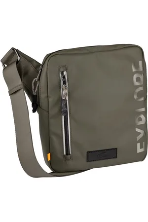 Camel Active Umhängetasche Explore, wasserabweisendes recyceltes Nylon und reflektierende Reißverschlüsse