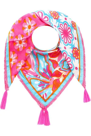 Zwillingsherz Modetuch, mit Allover-Print, Tasseln und kleiner Fransenkante