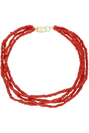 JuwelmaLux Silberkette 4-reihige Halskette 925/000 Sterling Silber vergoldet Koral (1-tlg) - Verkäufer: Juwelier-Bacak