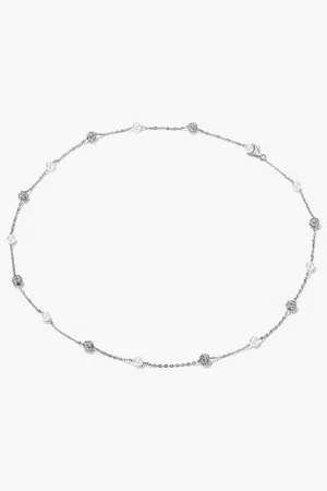 Karma Silberkette Halskette Damen Silber 925 Kette Damenkette Silberhalskette (Damenhalskette Geschenk für Sie, Damenhalsschmuck Silberhalskette), Damenschmuck Silberschmuck Perlen Kristalle - Verkäufer: Sanixa
