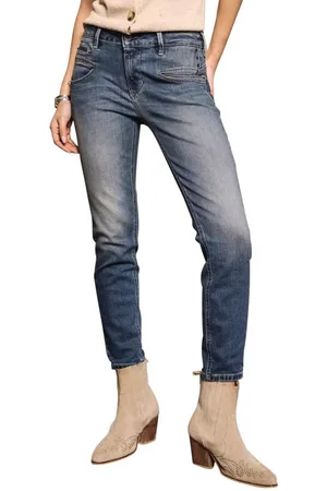 Freeman T Porter 7/8-Jeans Alexa High Waist Cropped Super Stretch Denim sicilian kleine Ziernieten oben an der Seite - Verkäufer: First Choice Streetwear