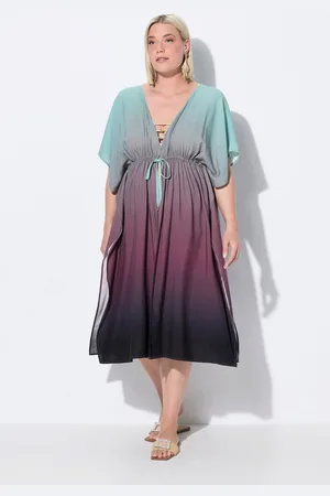 Ulla Popken Strandkleid Kaftan Farbverlauf Palmen V-Ausschnitt Halbarm - Verkäufer: Popken Fashion Group