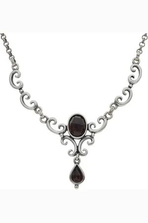 JuwelmaLux Silberkette Trachtencollier, Silber geschwärzt mit Granat JL17-05-0033 (1-tlg) - Verkäufer: Juwelier-Bacak
