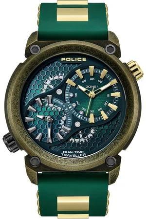 Police Multifunktionsuhr BOA PEWGM0071801, Quarzuhr, Armbanduhr, Herrenuhr, Silikonarmband, analog, Dualzeit