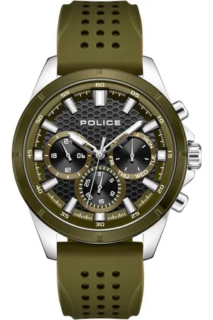 Police Multifunktionsuhr MOTION PEWJQ2204111, Quarzuhr, Armbanduhr, Herrenuhr, Silikonarmband, analog, Wochentag
