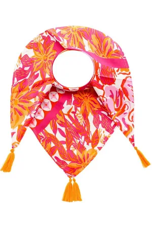 Zwillingsherz Modetuch "Hawaii Blume", mit Tasseln und farbenfrohem Blumenmuster