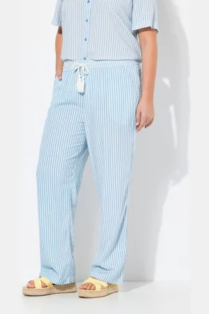 Ulla Popken Schlupfhose Streifenhose Rose Seersucker weites Bein - Verkäufer: Popken Fashion Group