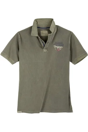 Redfield Poloshirt Poloshirt XXL Vintage Brustprint oliv - Verkäufer: bigtex