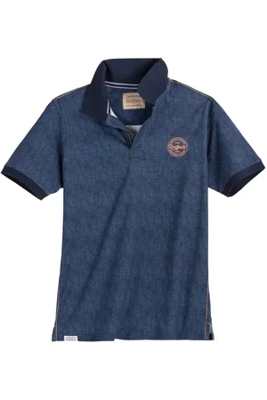 Redfield Poloshirt Übergrößen Poloshirt Denim-Alloverprint navy - Verkäufer: bigtex