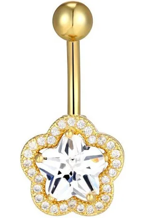 Karisma Bauchnabelpiercing Edelstahl 316L Vergoldet Stern Zirkonia HB364 - Verkäufer: Schmuck
