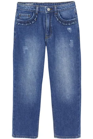 Vertbaudet 7/8-Caprijeans Gerade Mädchen Jeans, Hüftweite Regular - Verkäufer:
